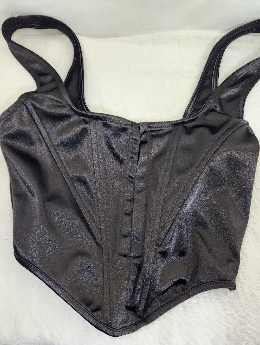 Mixed Threads Los Angeles Womens Black XS Corset Bustier Crop Top